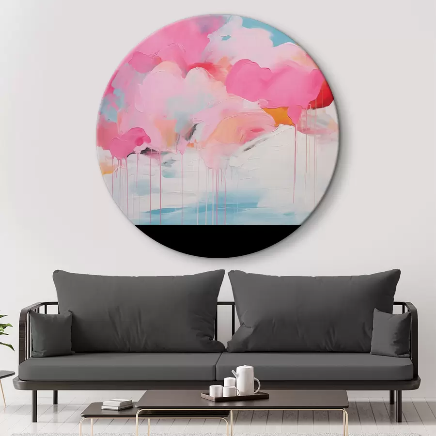  Peintures Nuages roses, abstraction lumineuse avec des lignes douces r41502