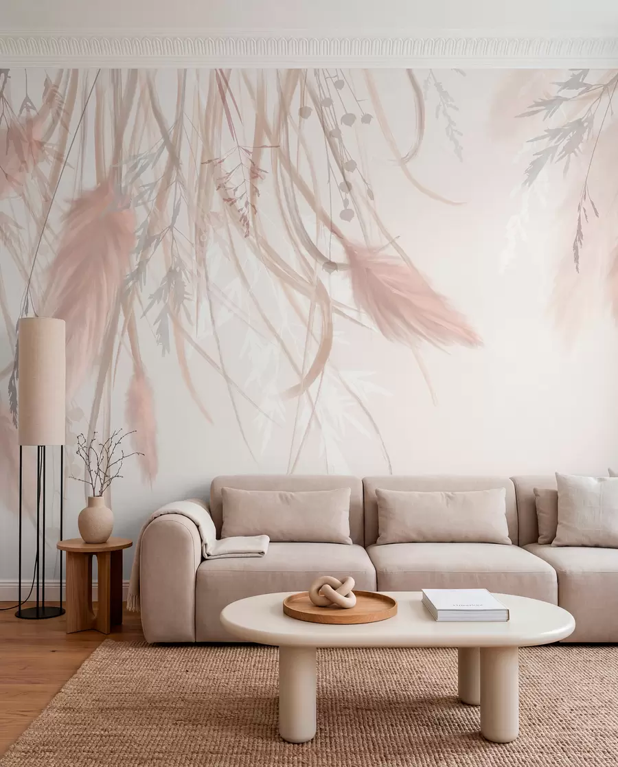 Papier peint photo Pampas rosés w08611