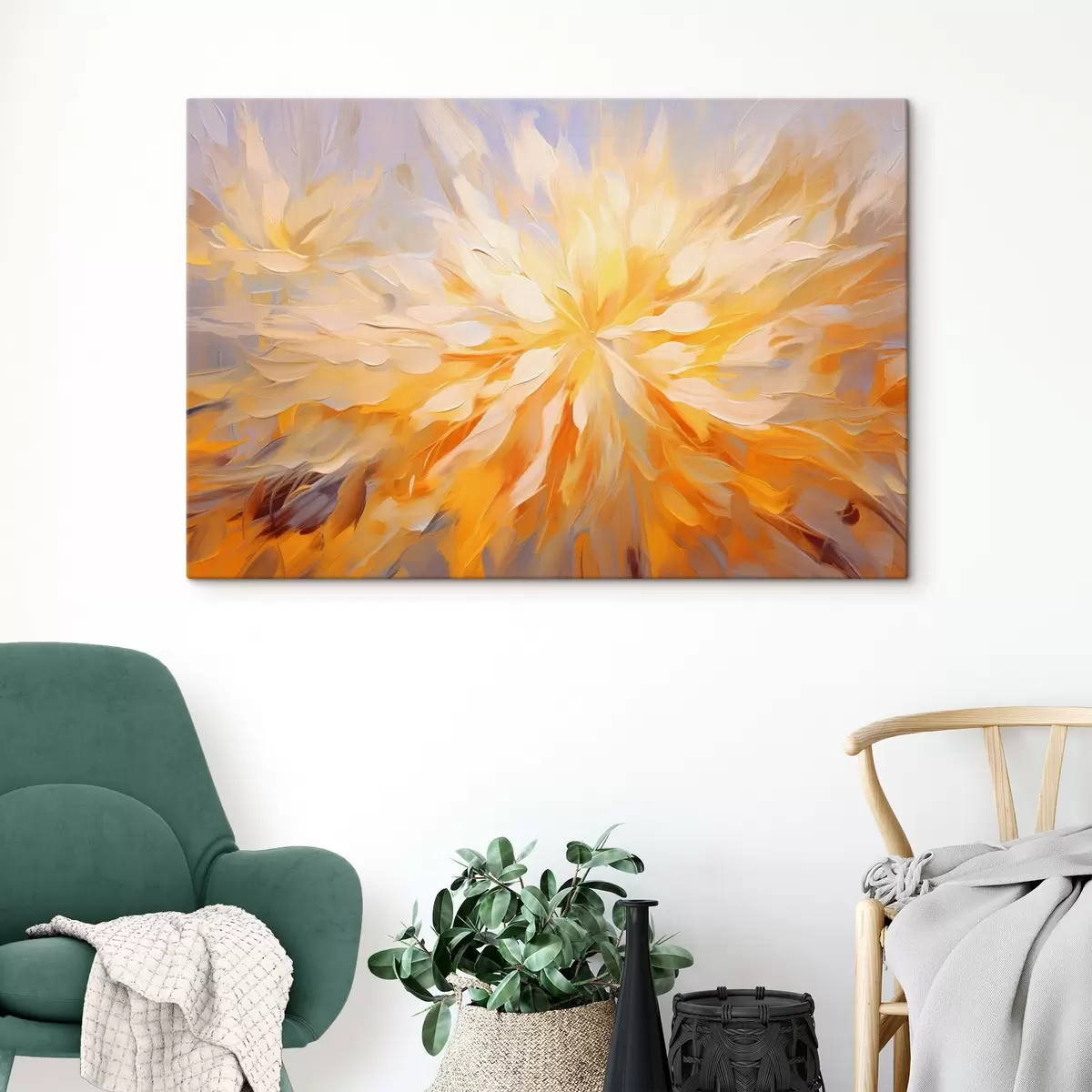  Schilderijen Grote abstracte bloem s42184