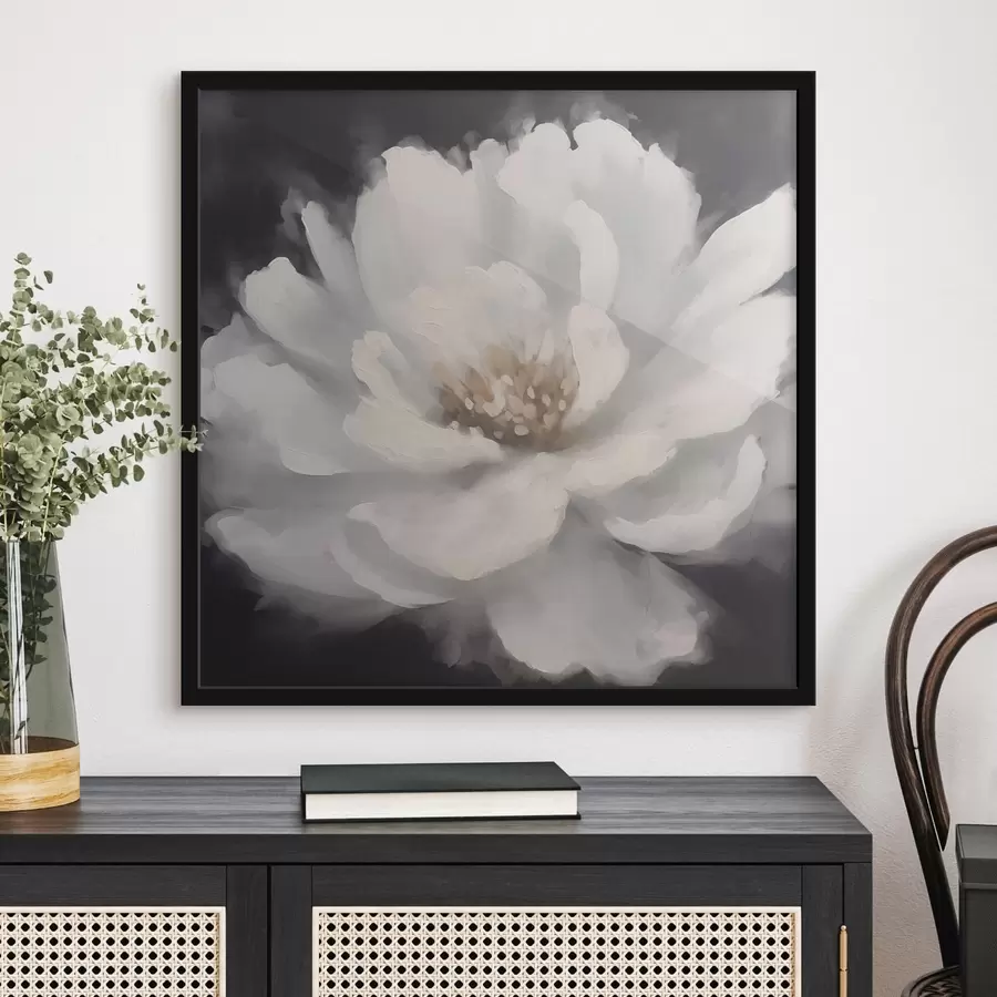 Fotobehang Witte pioenroos f42338