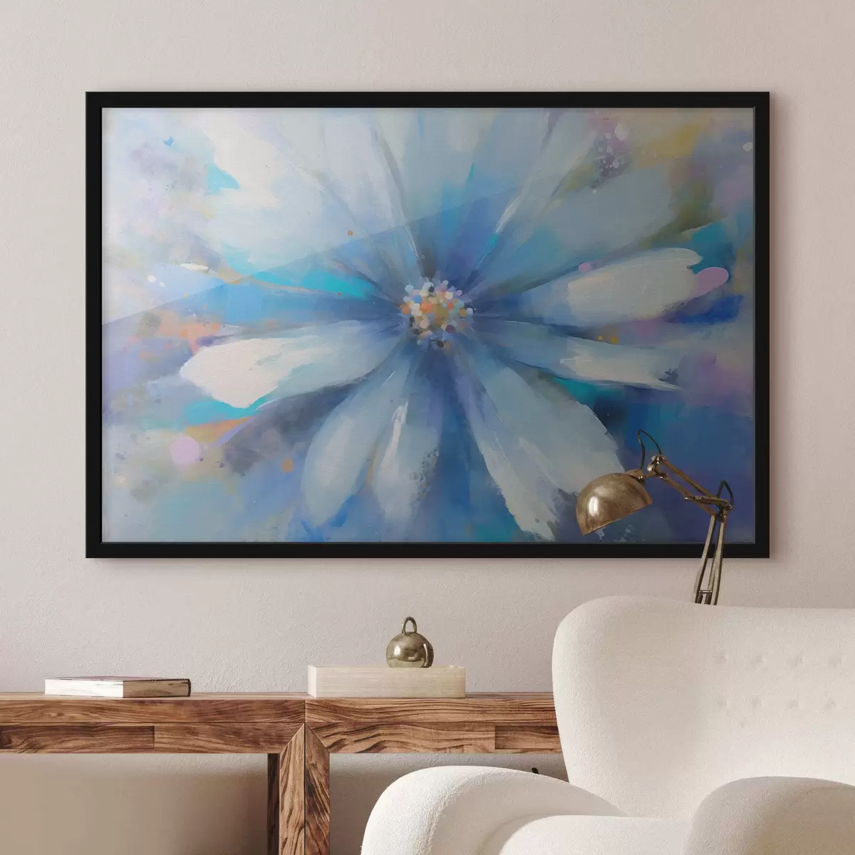 Poster Blauwe bloem f42344