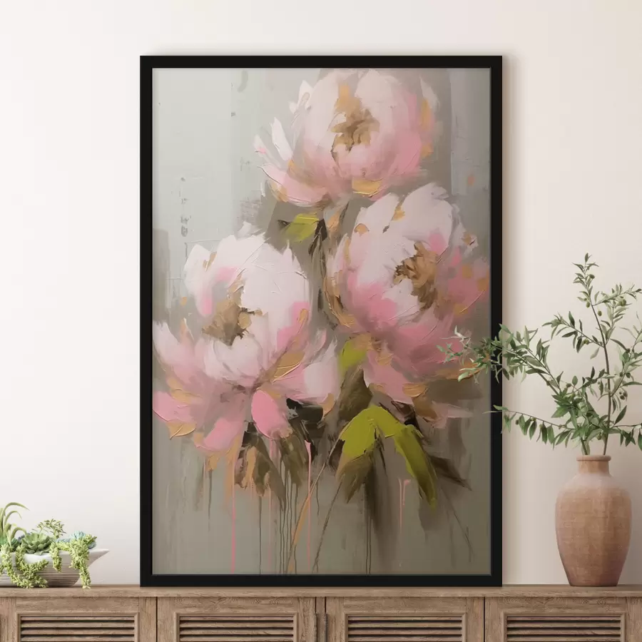 Papier peint photo Trois fleurs de pivoine f42349