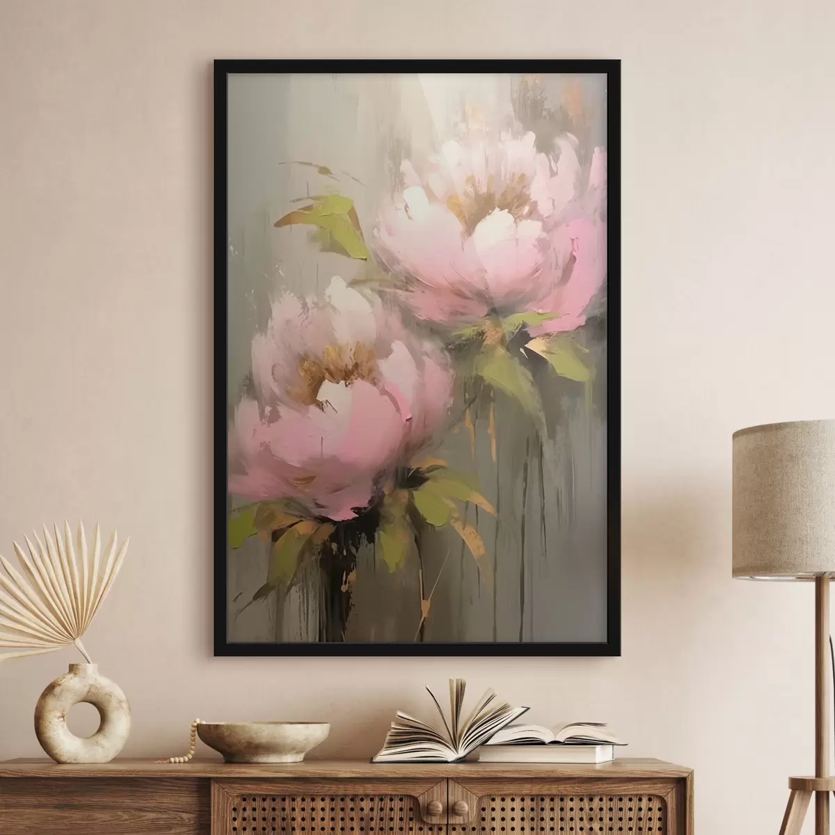 Affiche Deux fleurs de pivoine f42350