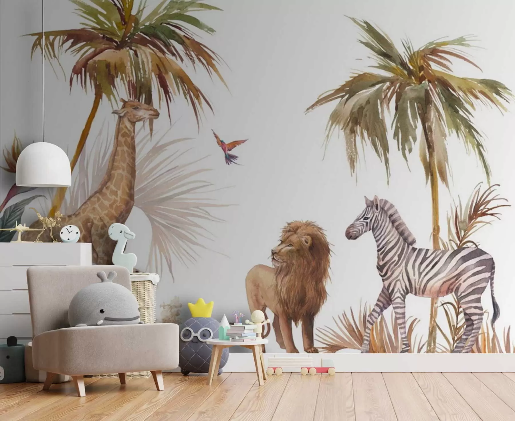 Fotobehang Wilde dieren onder tropische palmen u51895