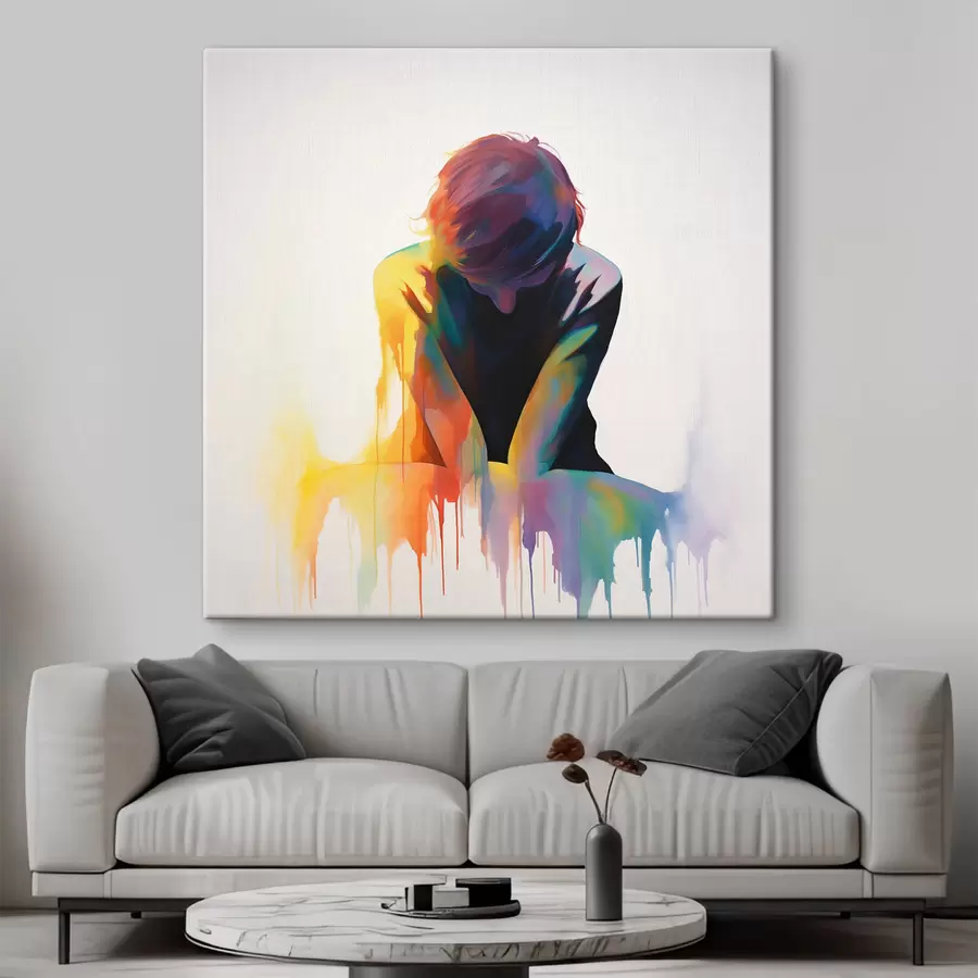  Peintures Silhouette d'un homme avec des peintures s42381