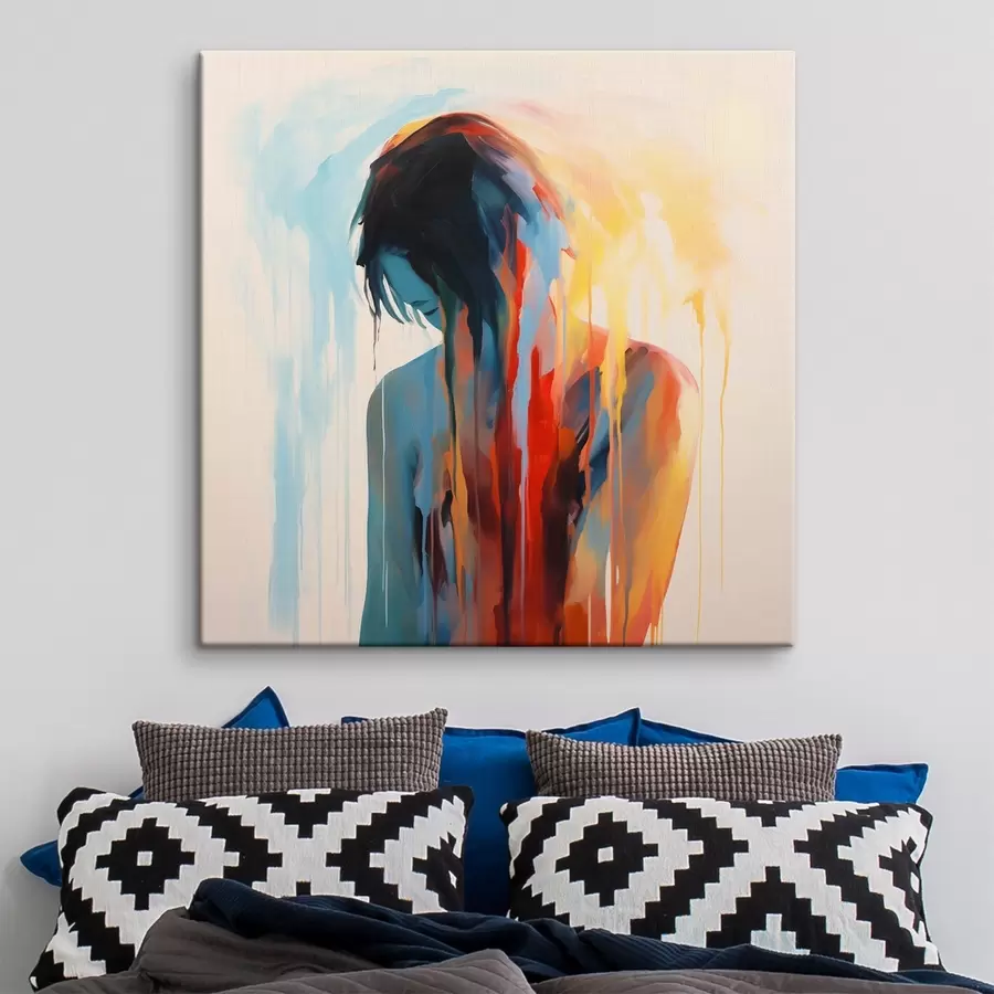  Peintures Silhouette d'une fille avec des peintures s42382