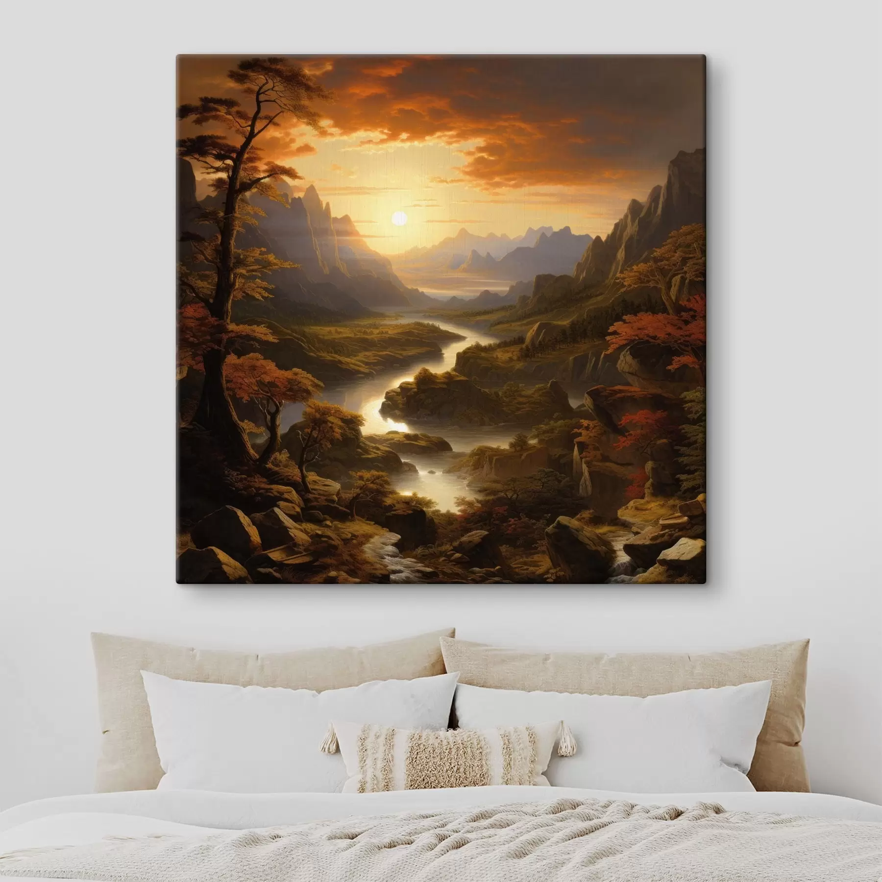 Fotobehang Dageraad in de bergen s42385