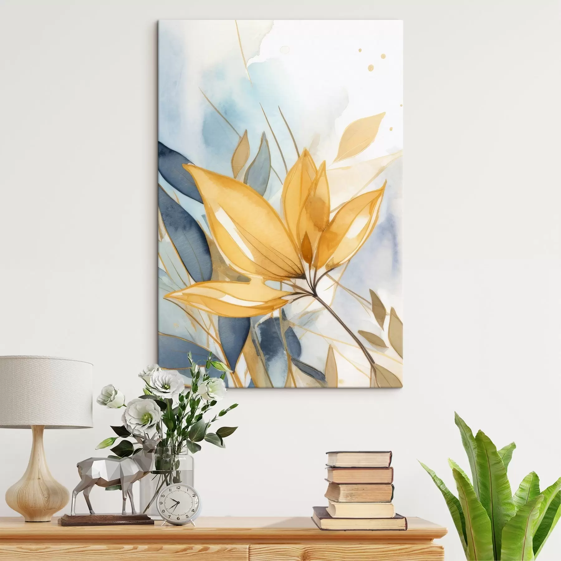  Schilderijen Abstracte bloemen in aquarel s42387