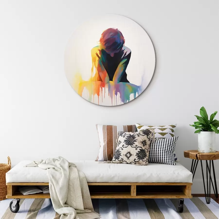  Schilderijen Silhouet van een man met verf r42381