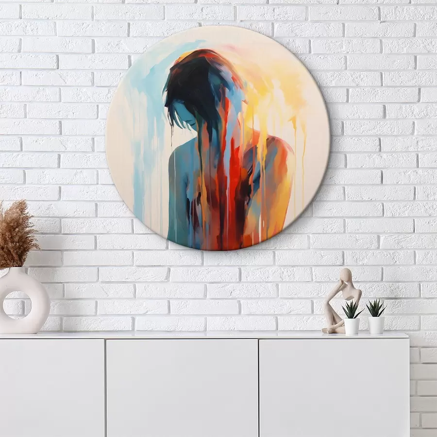  Schilderijen Silhouet van een meisje met verf r42382