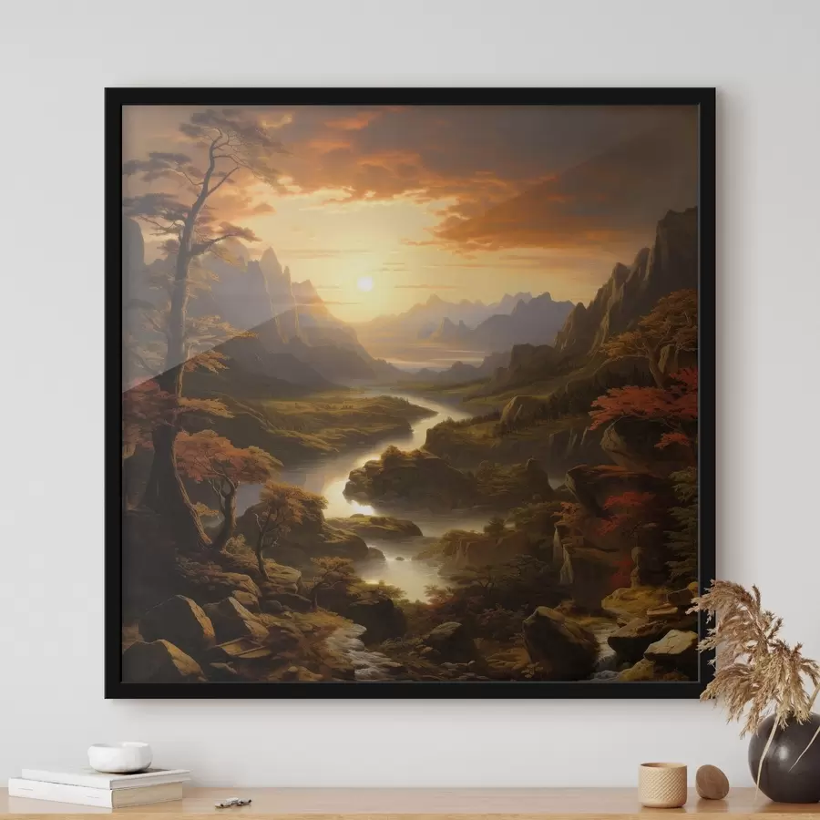 Papier peint photo Aube dans les montagnes f42385