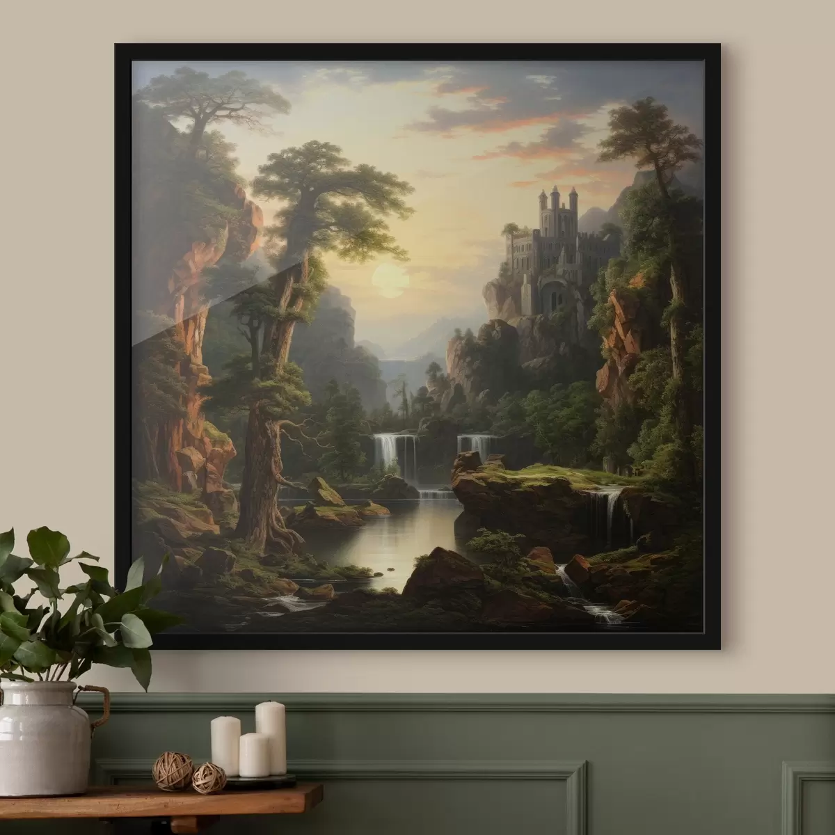 Affiche Chute d'eau dans les montagnes f42386