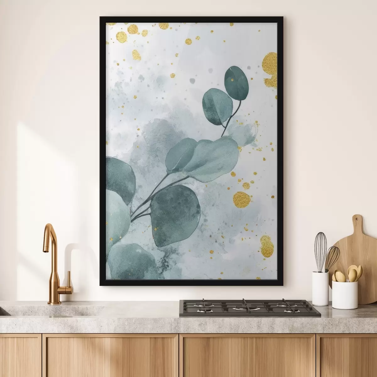 Affiche Branche d'eucalyptus sur un fond aquarelle délicat f42389
