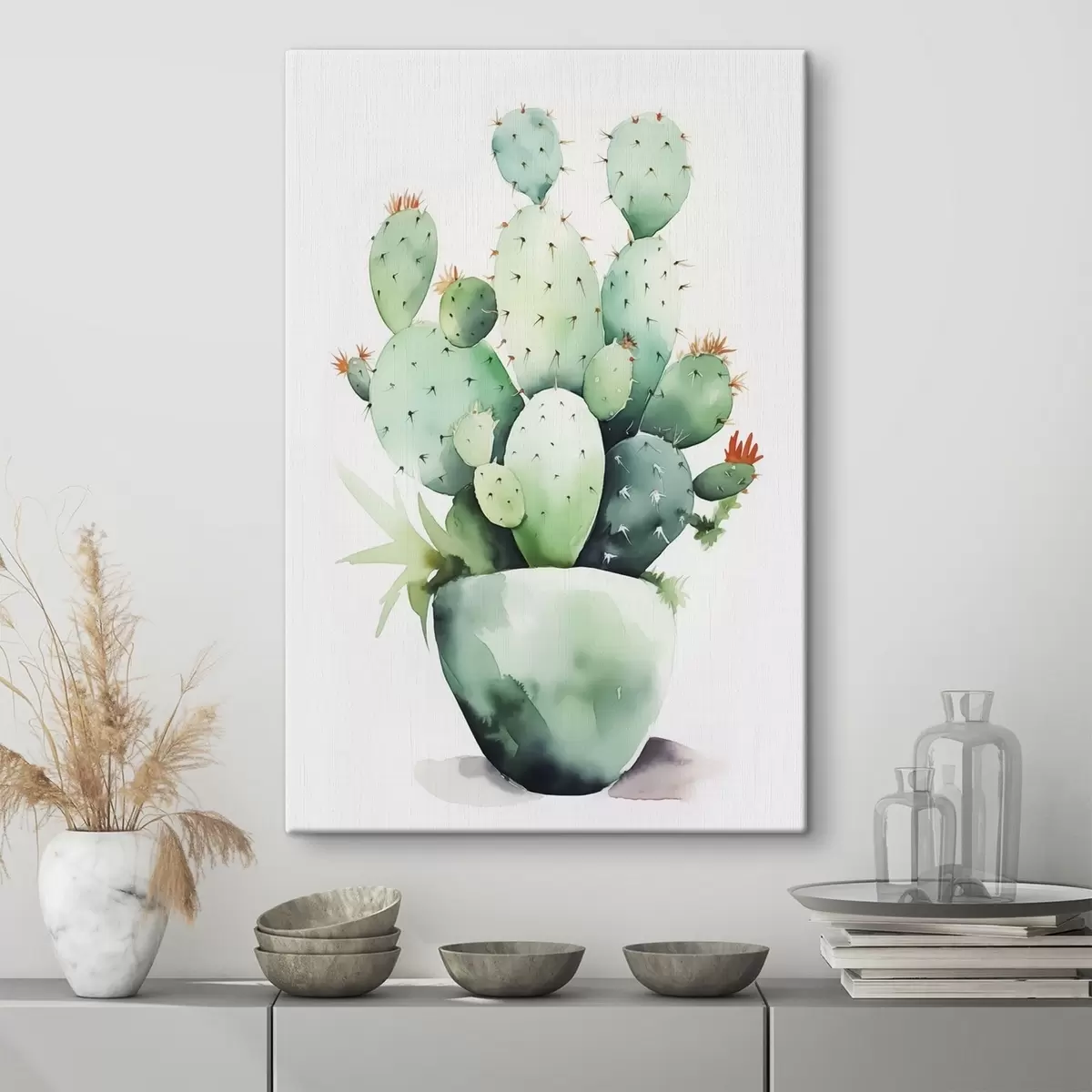 Schilderijen Cactus imitatie nat aquarel s42410