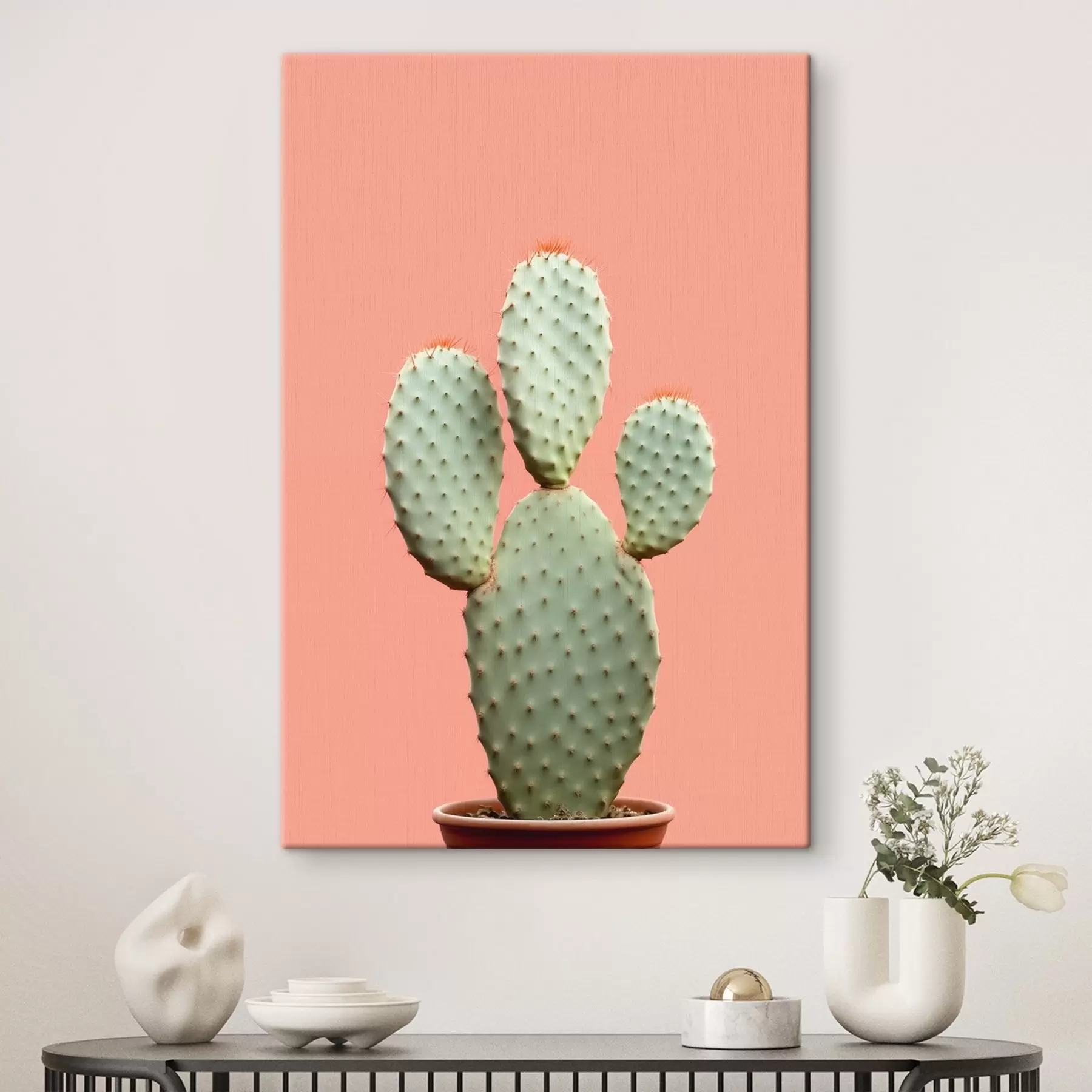 Fotobehang Cactus minimalisme op roze achtergrond s42412