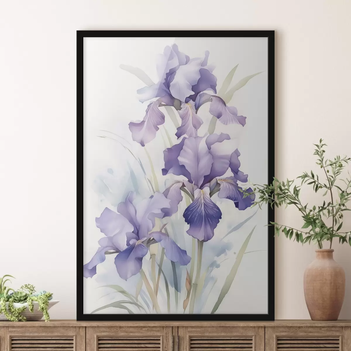 Poster Irissen imitatie van aquarel f42414