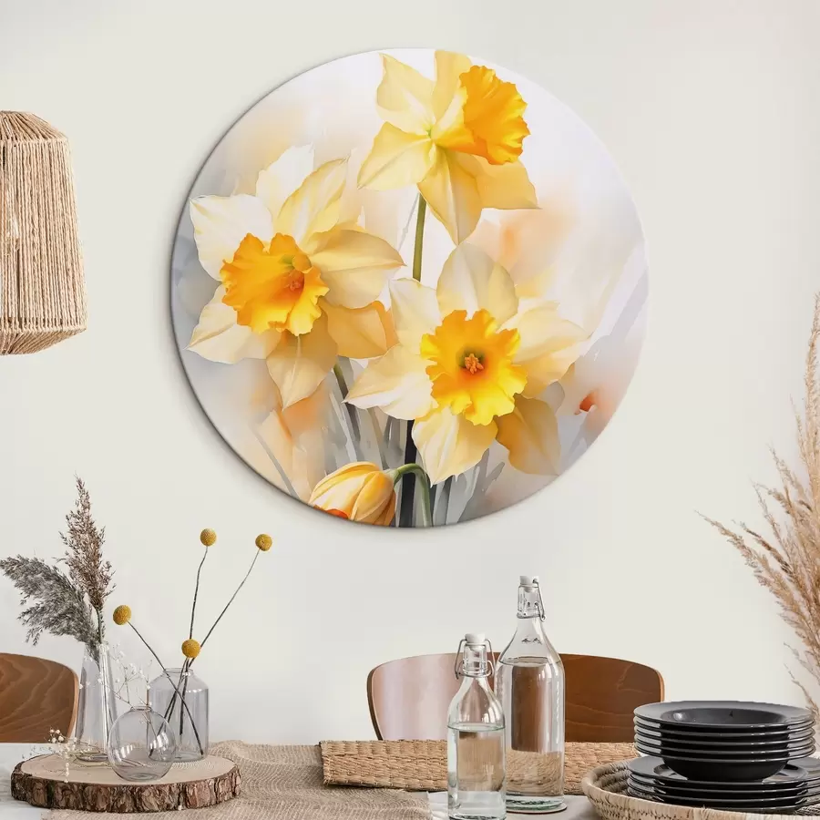  Schilderijen Gele narcissen imitatie aquarel r42418