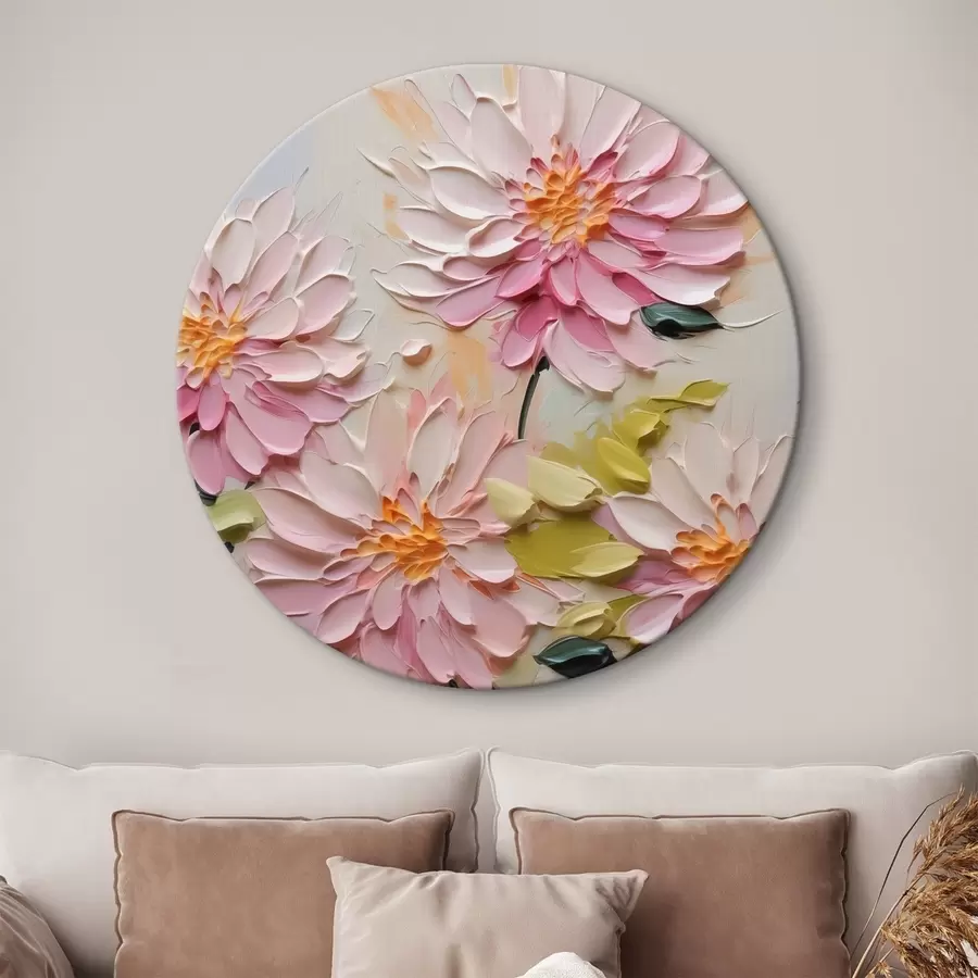 Fotobehang Chrysanten imitatie van verfstreken r42423
