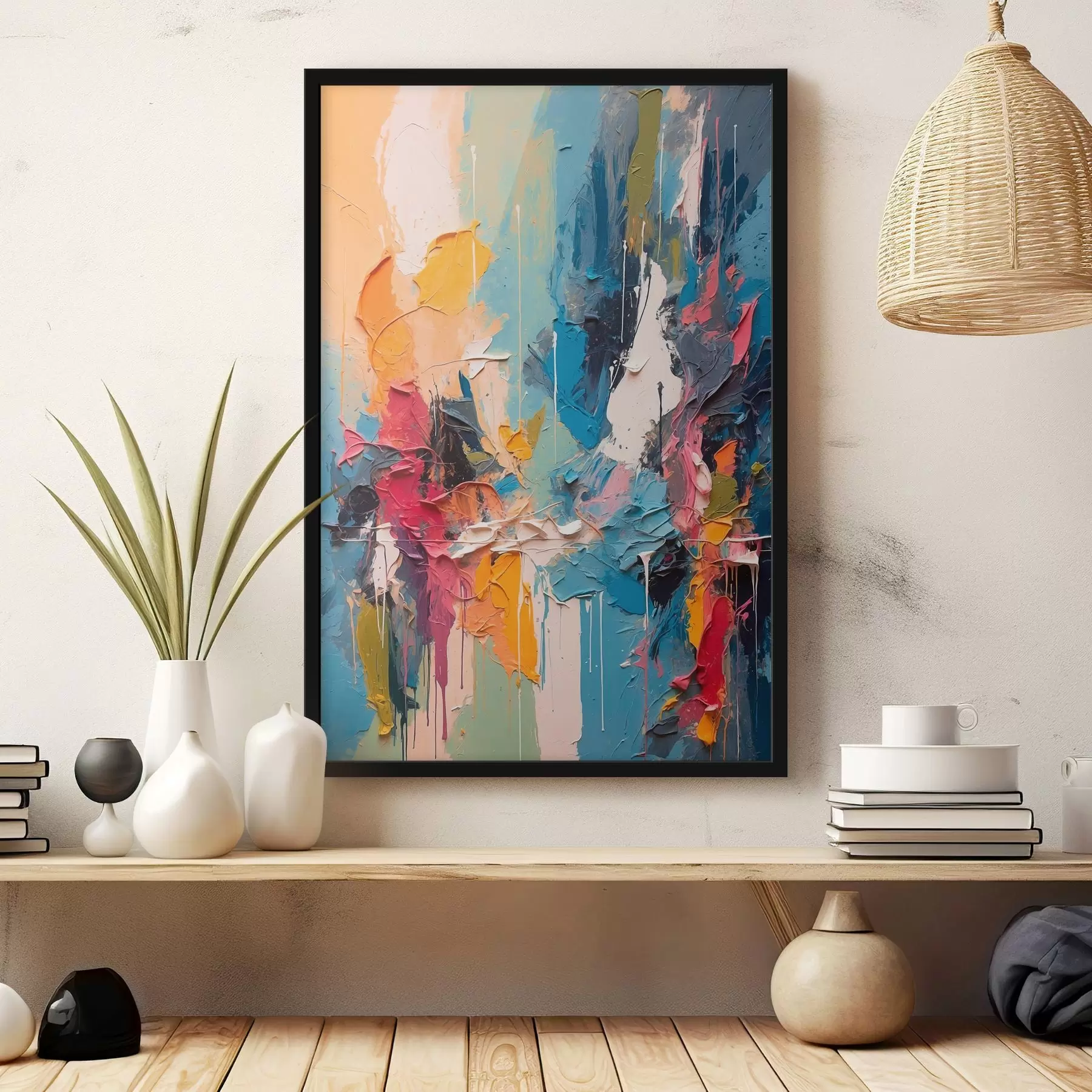 Papier peint photo Peinture abstraite multicolore à l'huile f42256