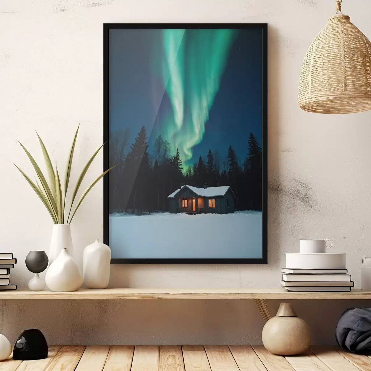 Affiche Cabane dans une forêt d'hiver f42277