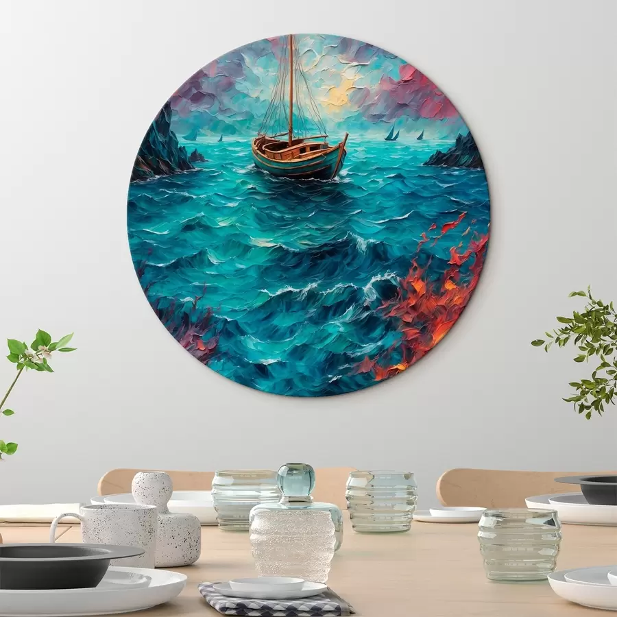  Schilderijen Schip vaart op een woeste zee r42250