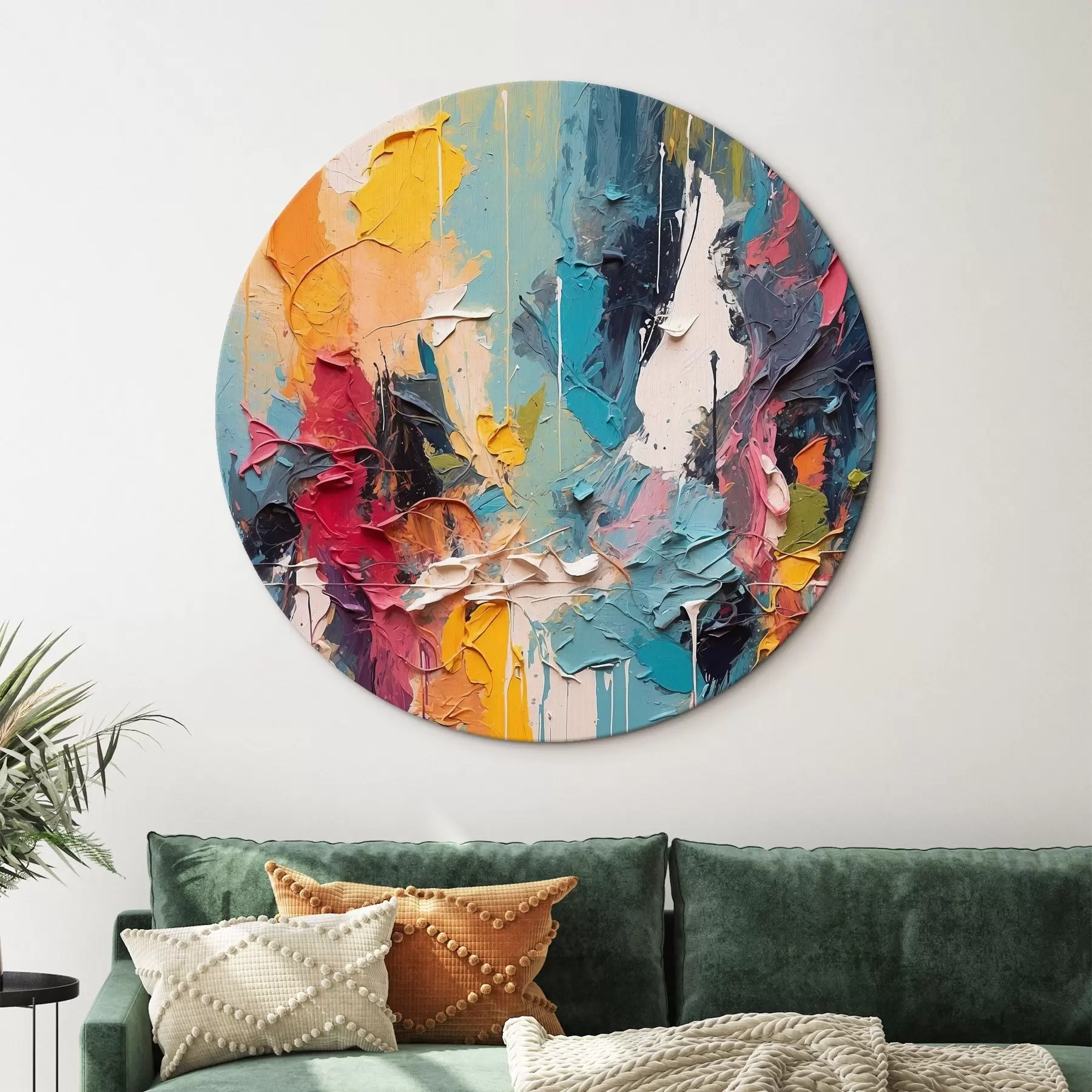  Schilderijen Abstract veelkleurig schilderij in olieverfstijl r42256