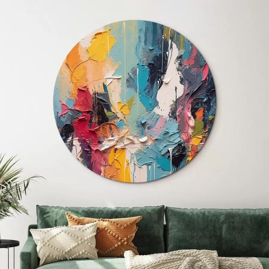  Schilderijen Abstract veelkleurig schilderij in olieverfstijl r42256