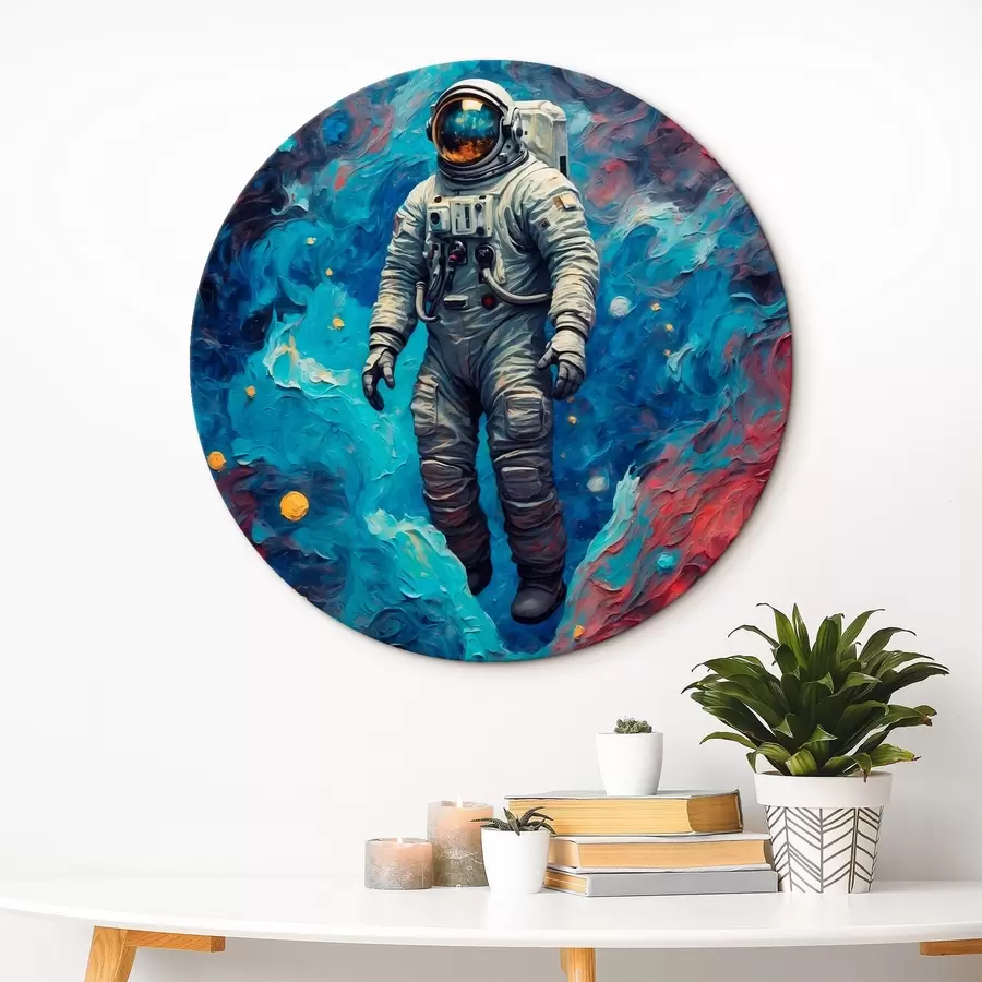  Schilderijen Astronaut op abstracte ruimteachtergrond in olieverfschilderijstijl r42265