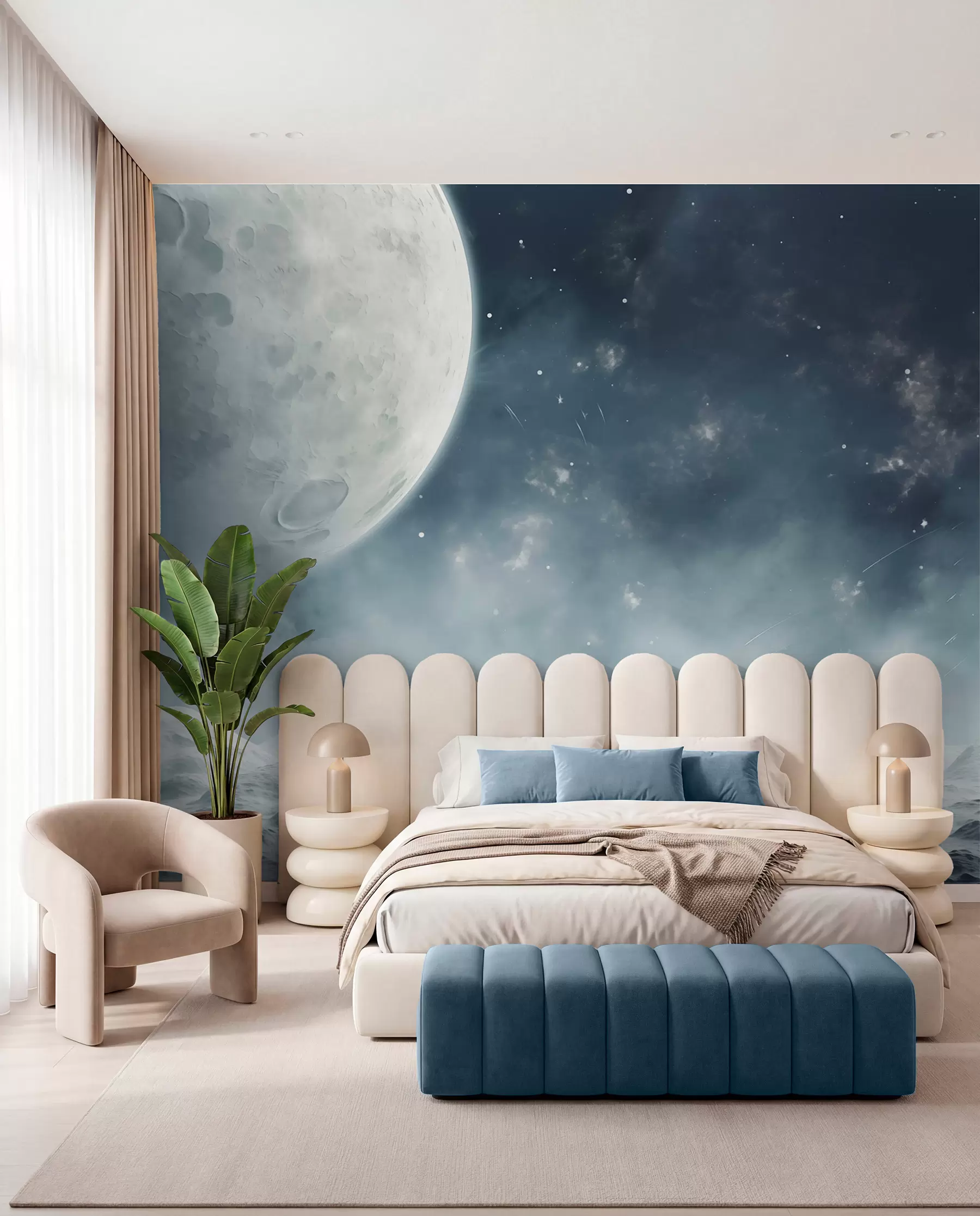 Fotobehang Maan boven stille kraters w02797