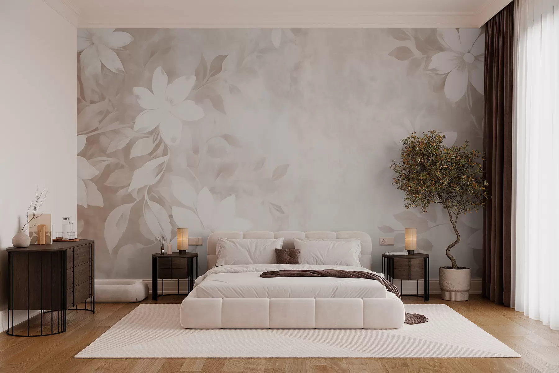 Fotobehang Florale delicate achtergrond w02815