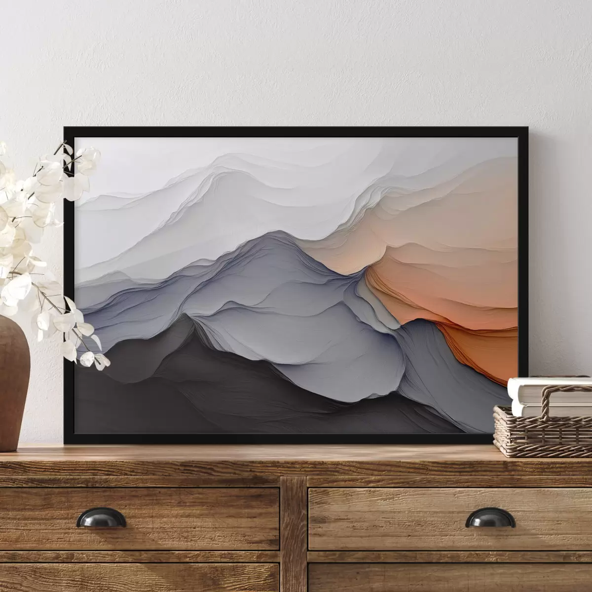 Poster Abstractie met imitatie van bergen f42457