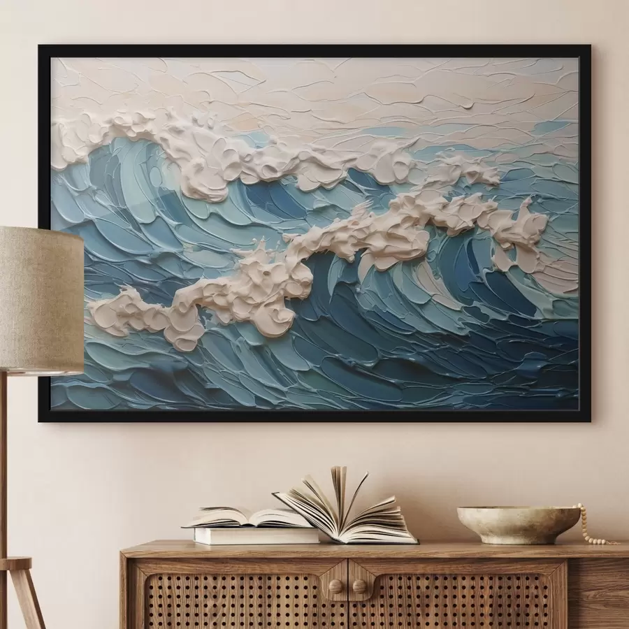 Fotobehang Abstracte golven imitatie van penseelstreken f42470