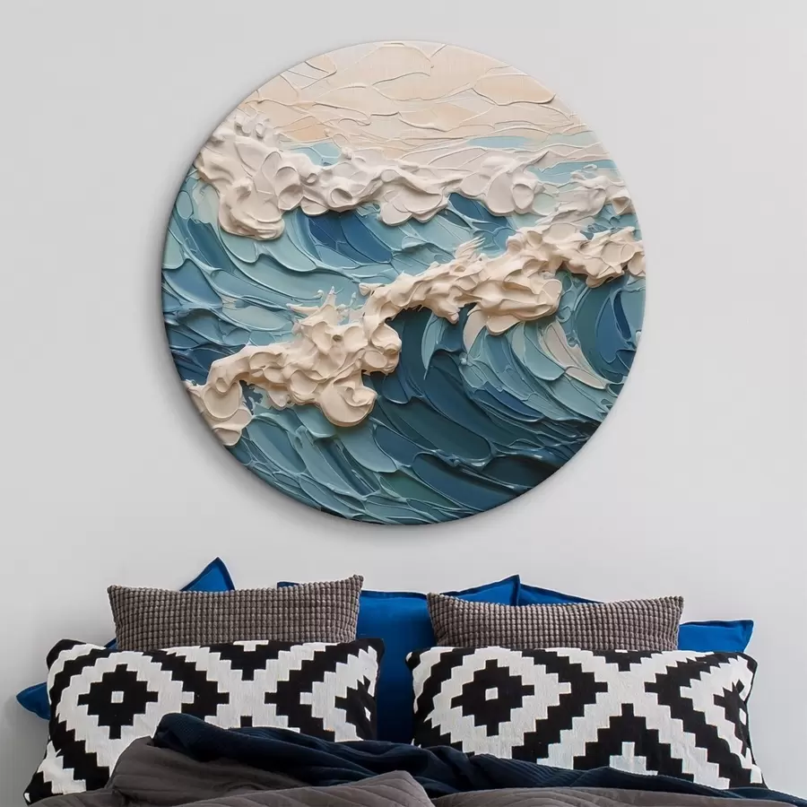  Schilderijen Abstracte golven imitatie van penseelstreken r42470