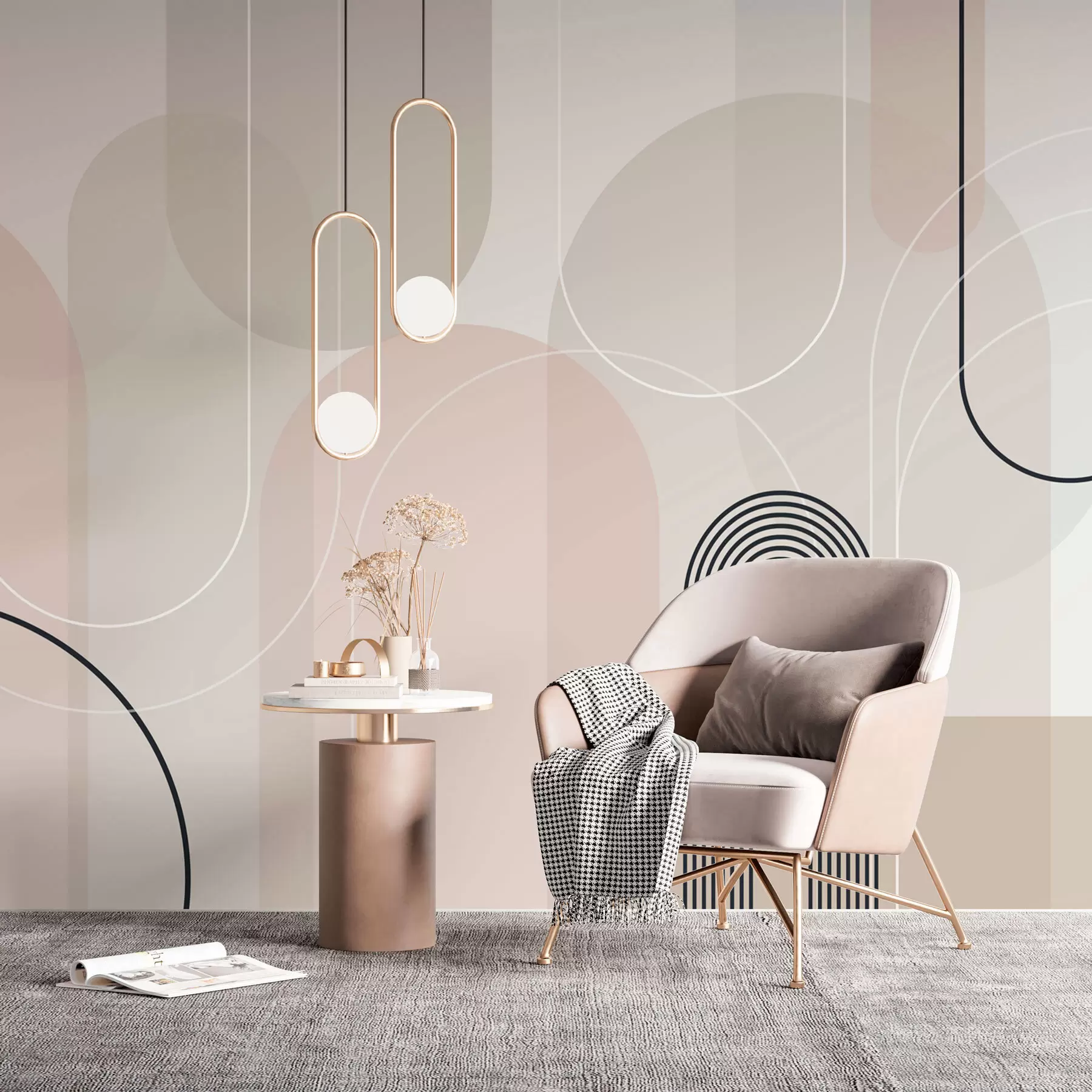 Fotobehang Stijlvolle minimalistische bogen w02826