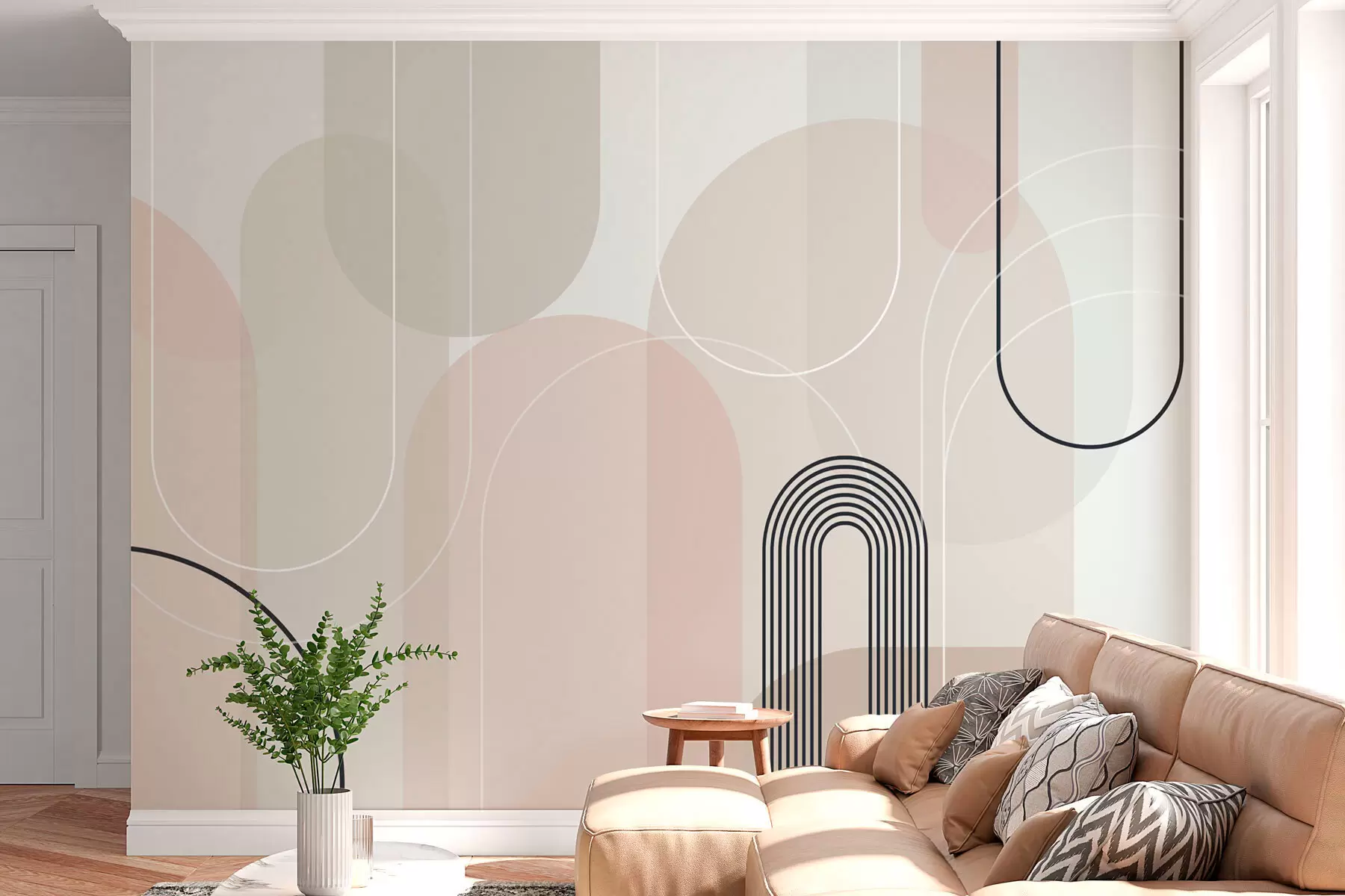 Fotobehang Stijlvolle minimalistische bogen w02826