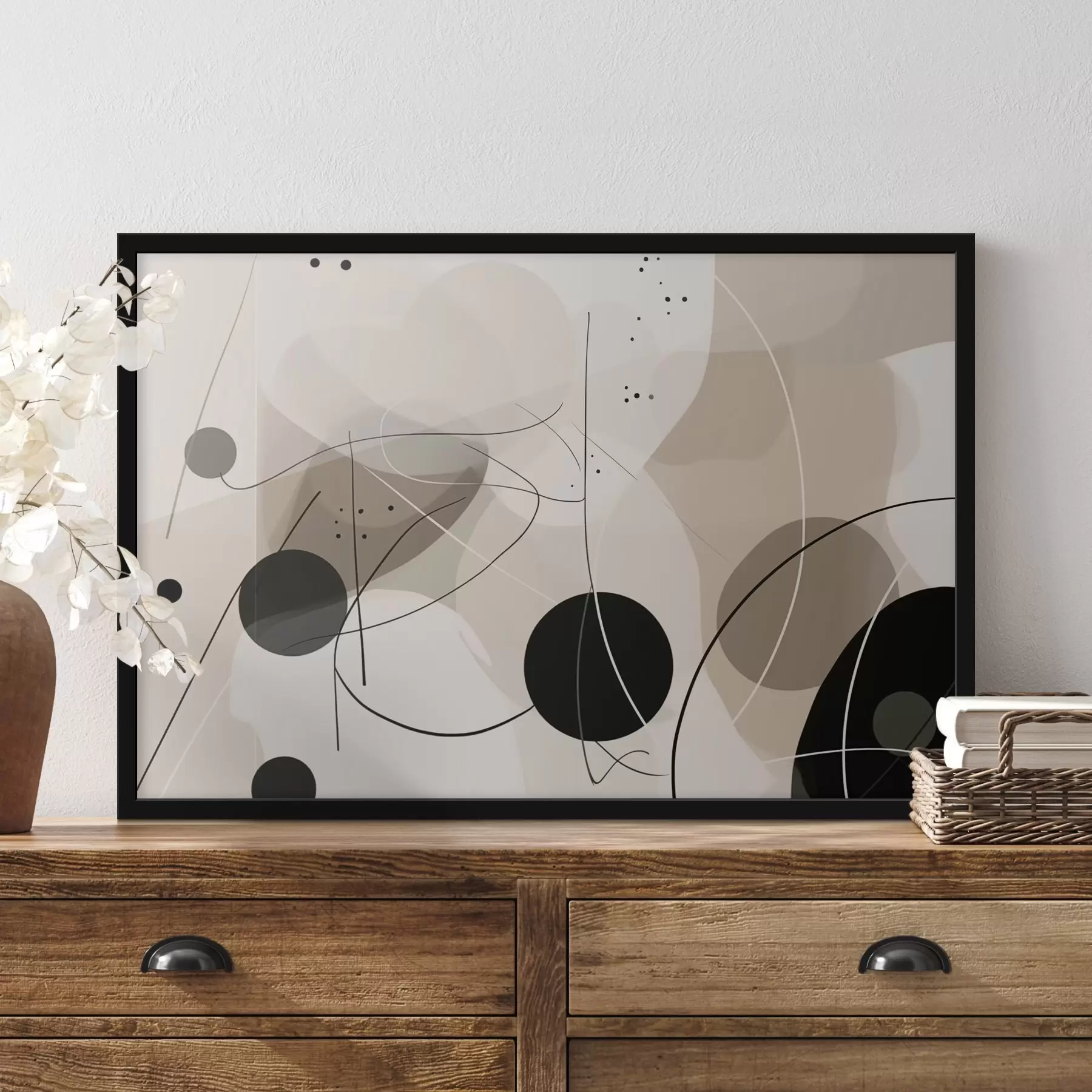 Fotobehang Abstracte compositie met geometrische vormen en lijnen f42475