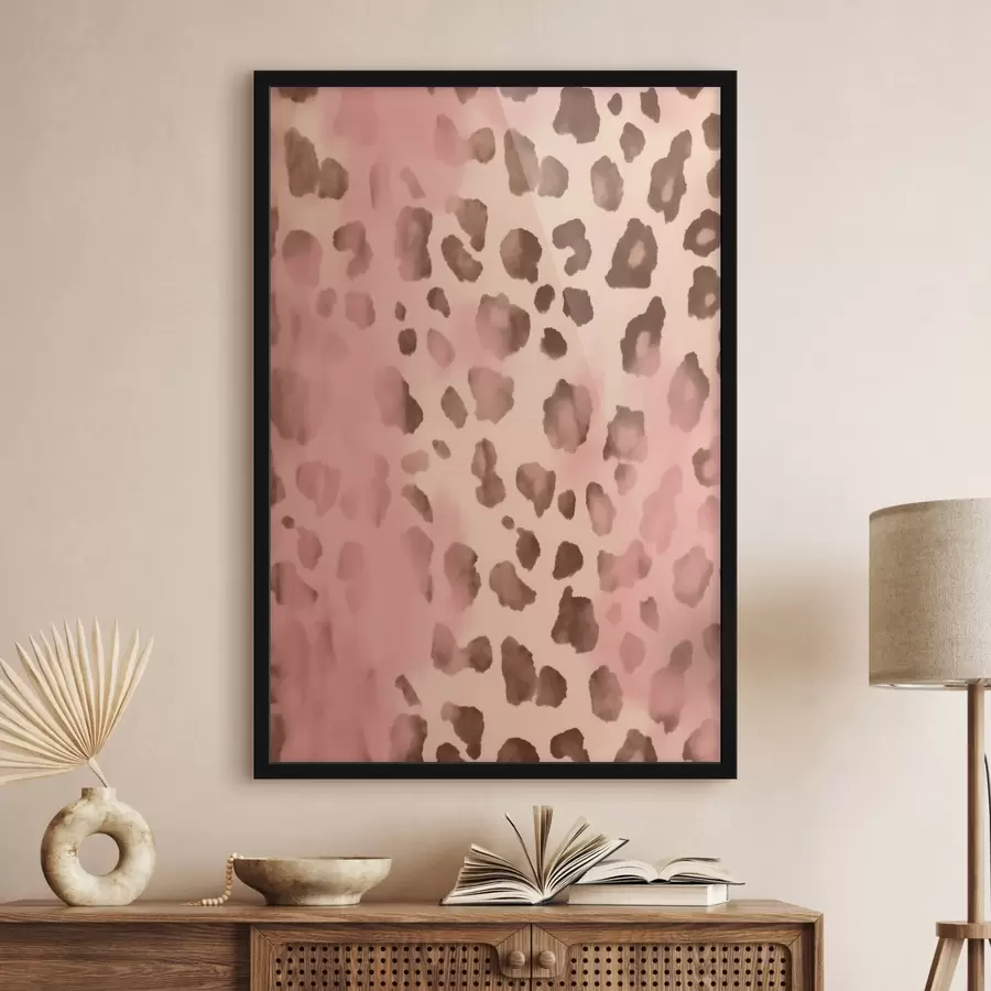 Fotobehang Abstract patroon met luipaardprint op roze achtergrond f42490