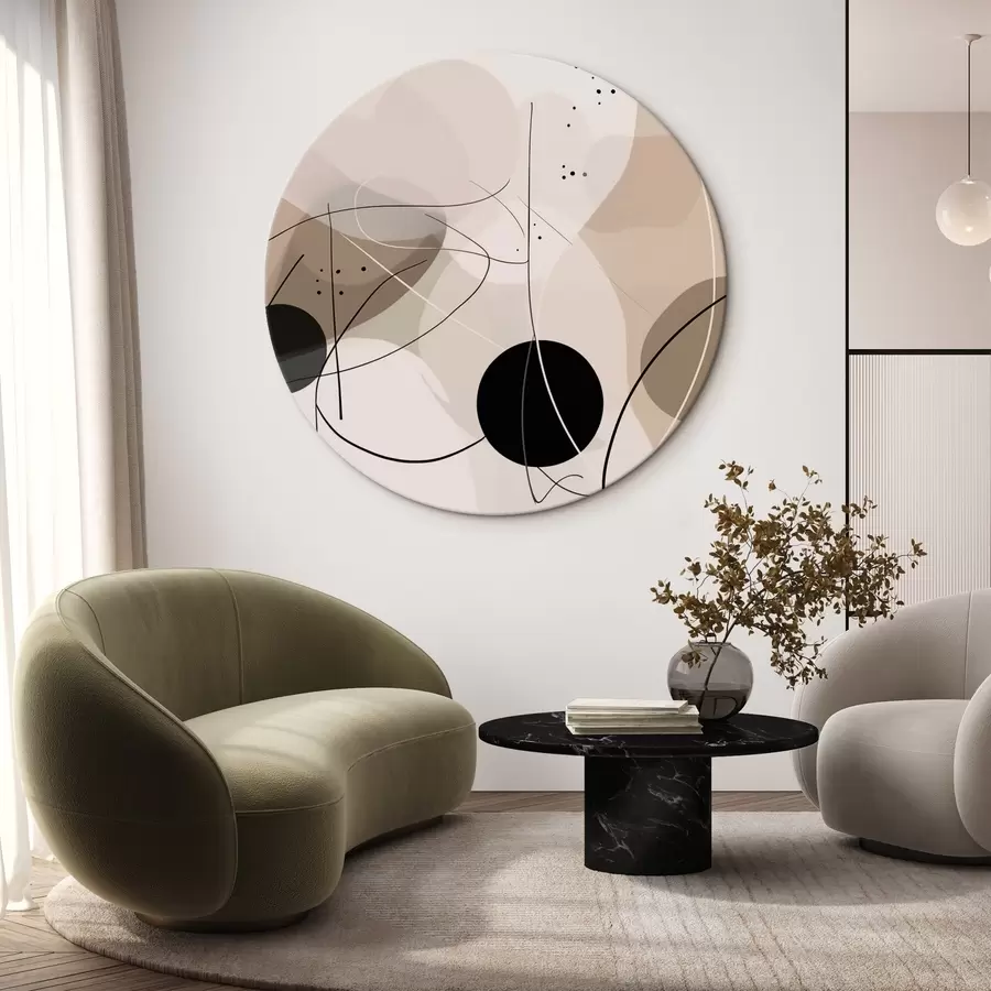  Schilderijen Abstracte compositie met geometrische vormen en lijnen r42475