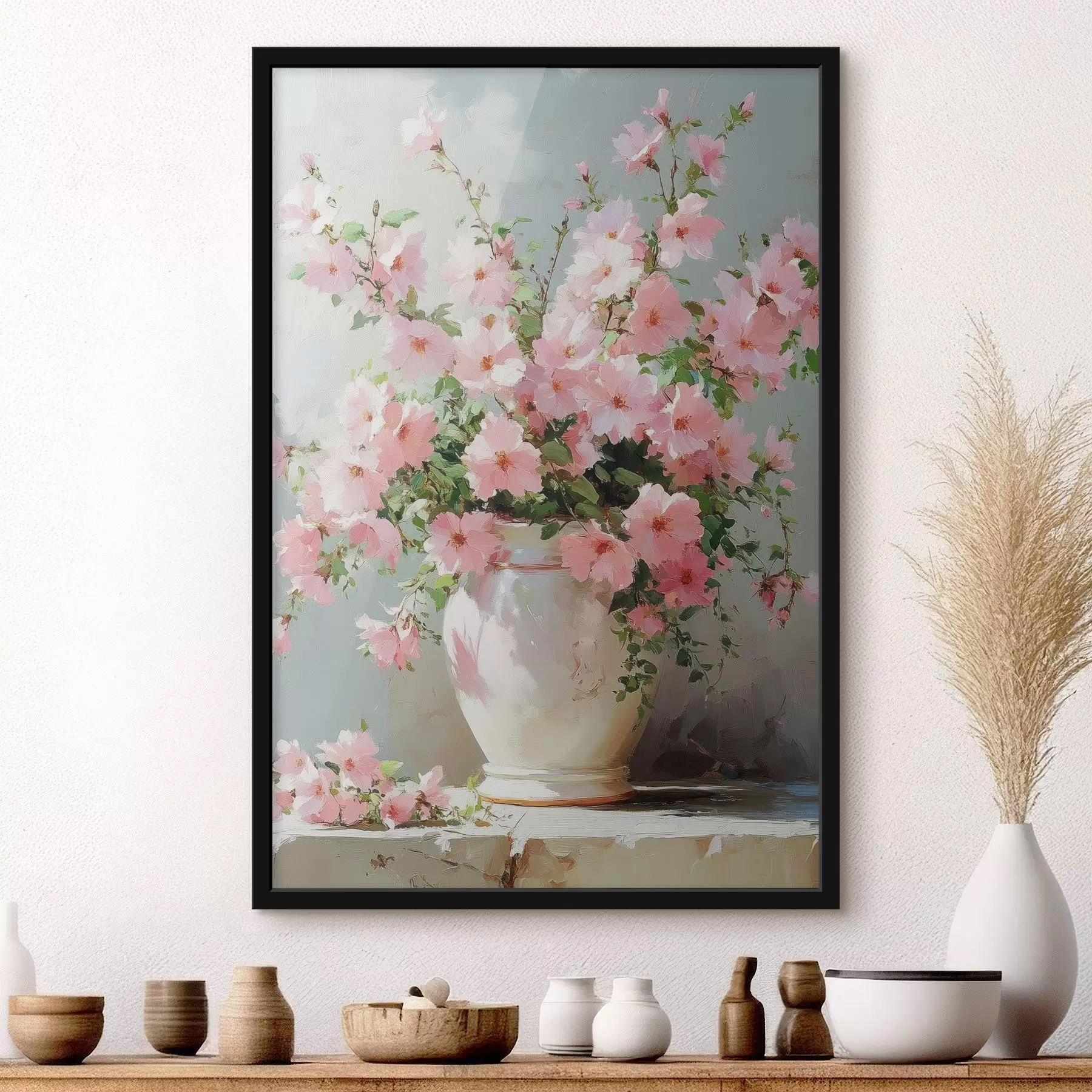  Schilderijen Boeket roze bloemen f42491