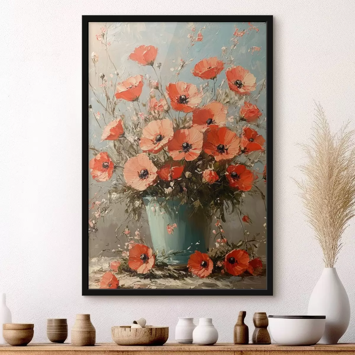 Affiche Bouquet de coquelicots rouges f42492