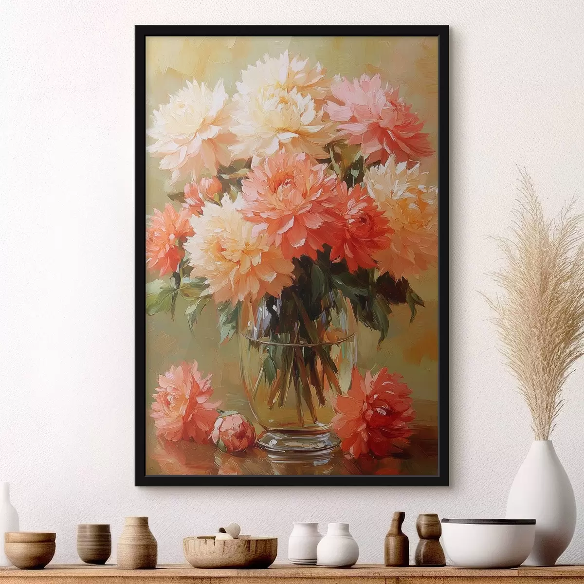Affiche Bouquet de fleurs luxuriantes dans un vase f42494
