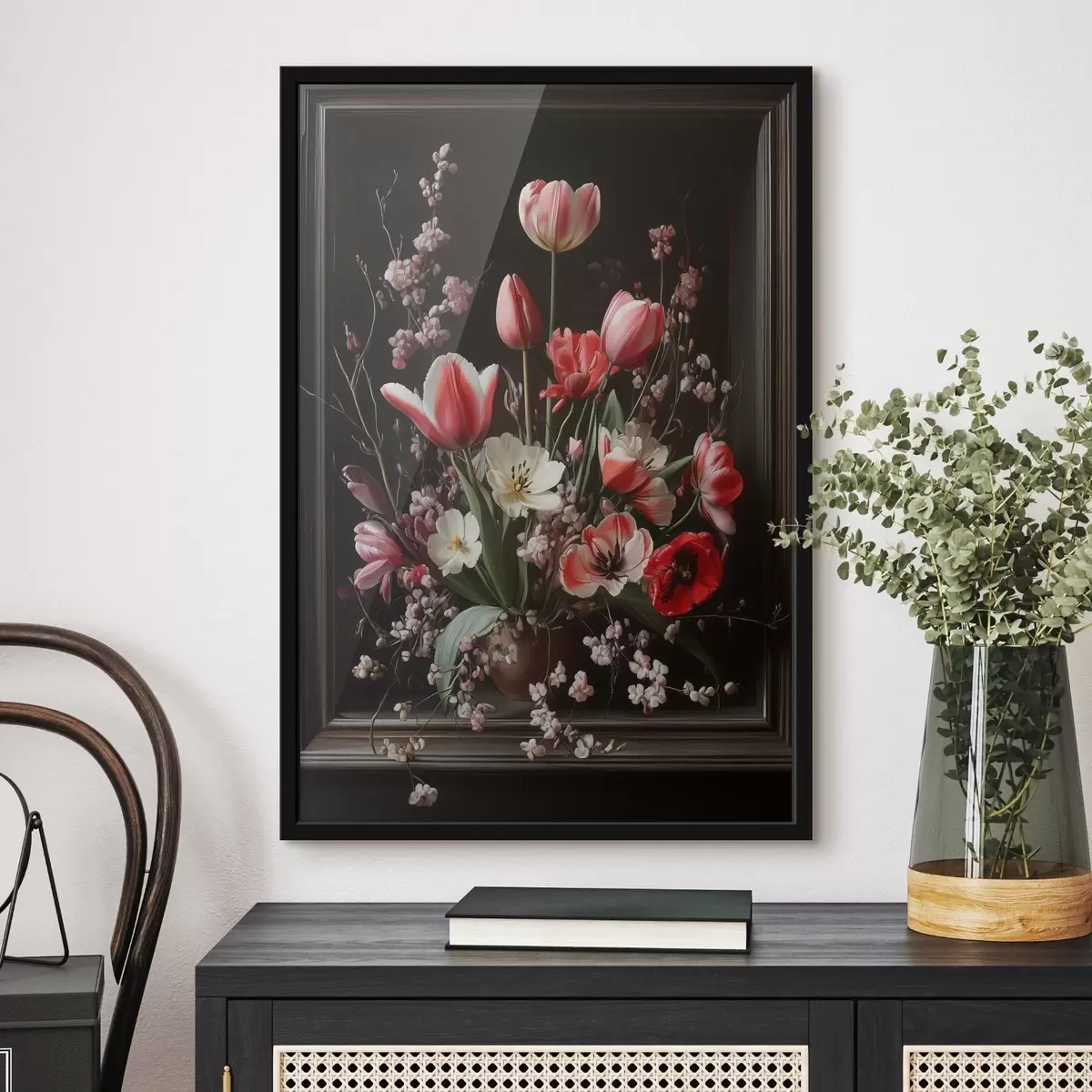 Affiche Bouquet sur fond sombre f42499