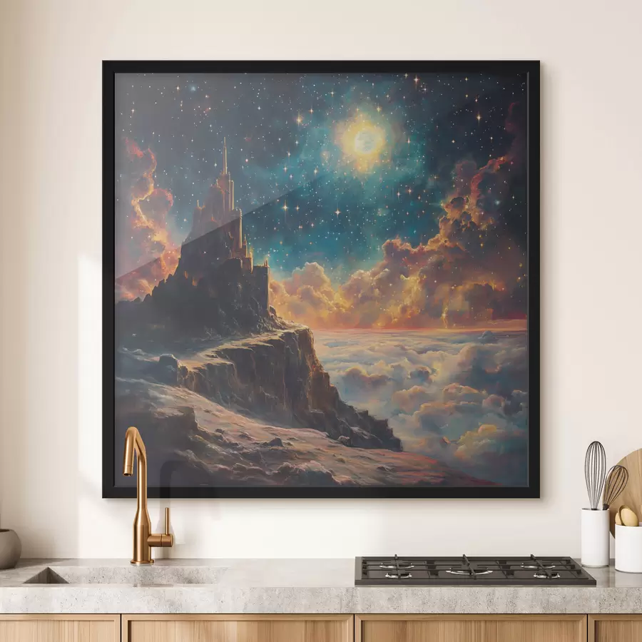 Fotobehang Bergen en nachtelijke sterrenhemel f42500