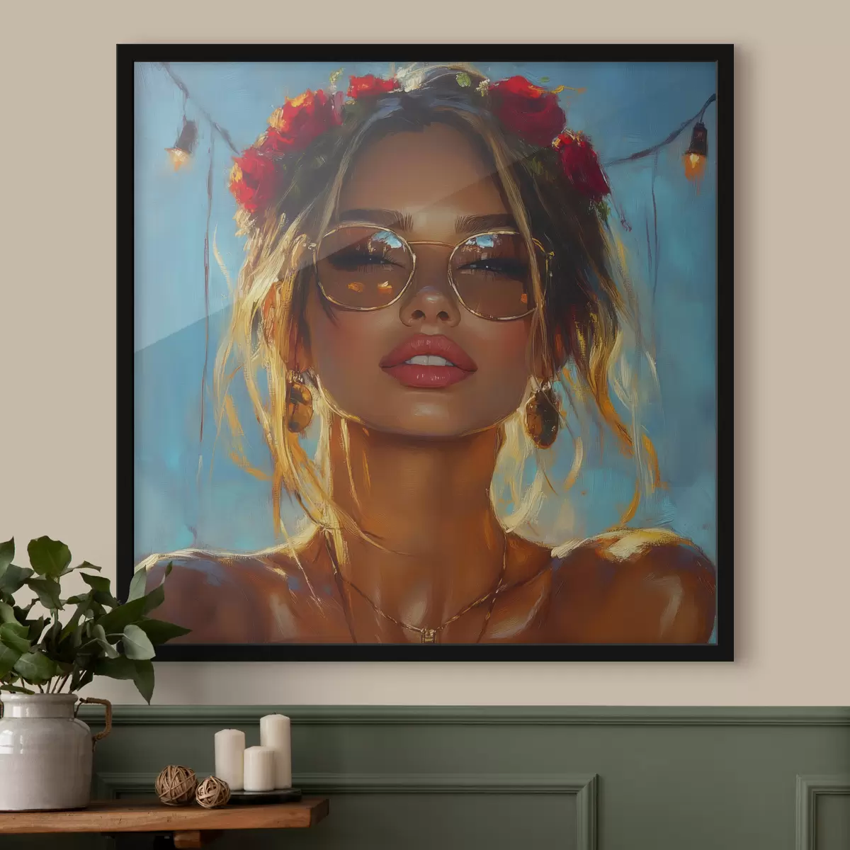 Poster Portret van een meisje met zonnebril f42503