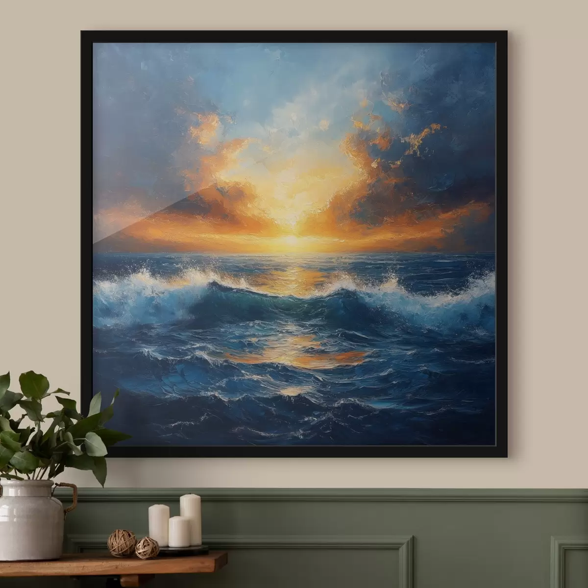 Poster Zee bij zonsopgang f42510