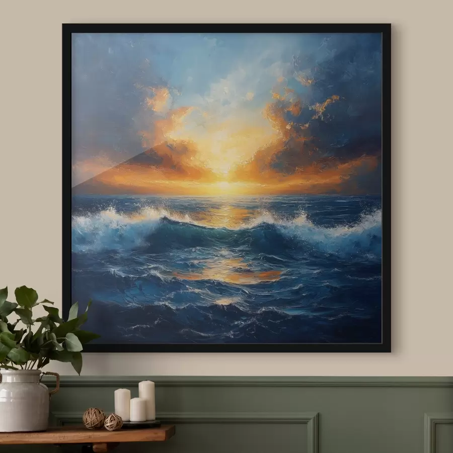 Fotobehang Zee bij zonsopgang f42510