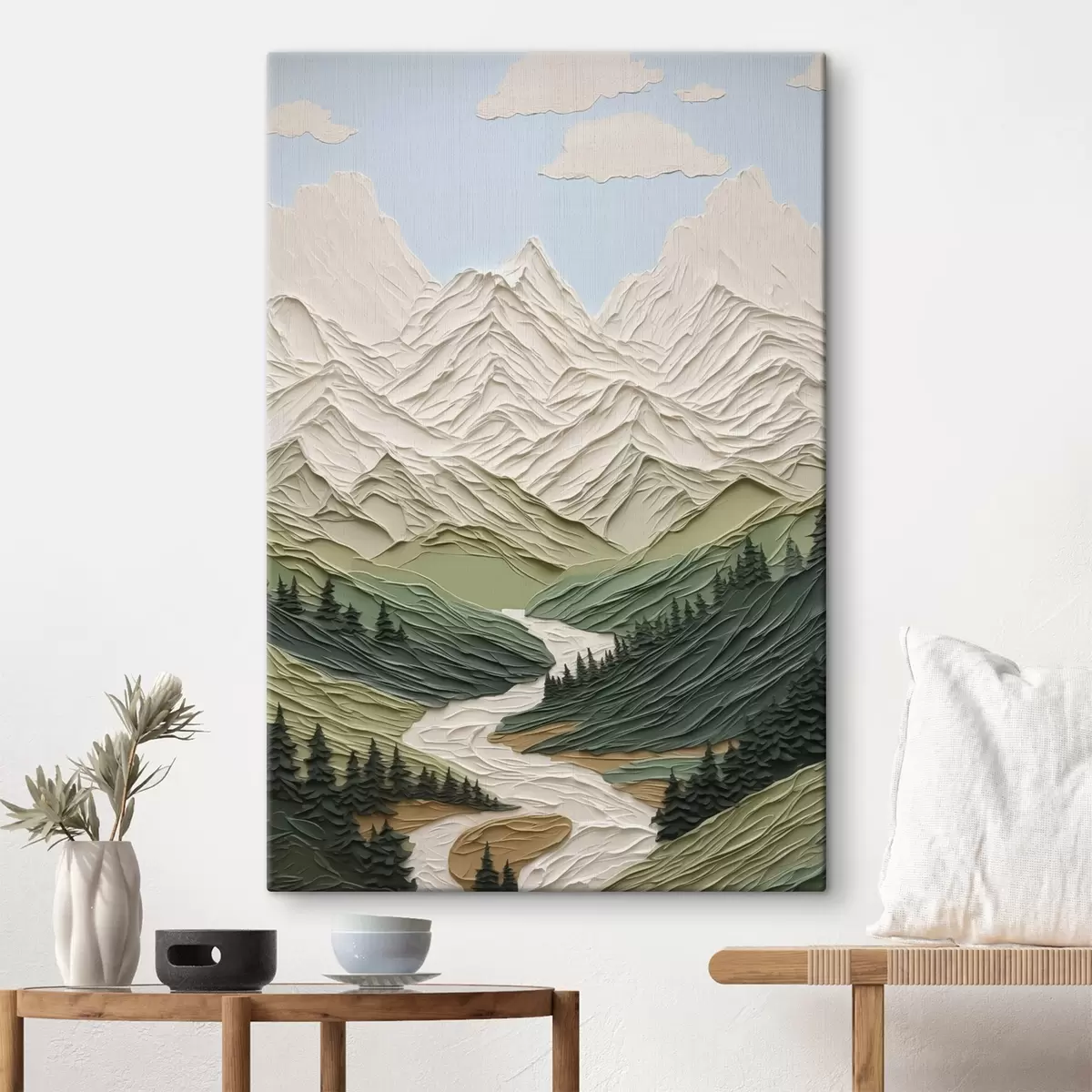  Peintures Paysage de montagne imitation coups de pinceau s42590