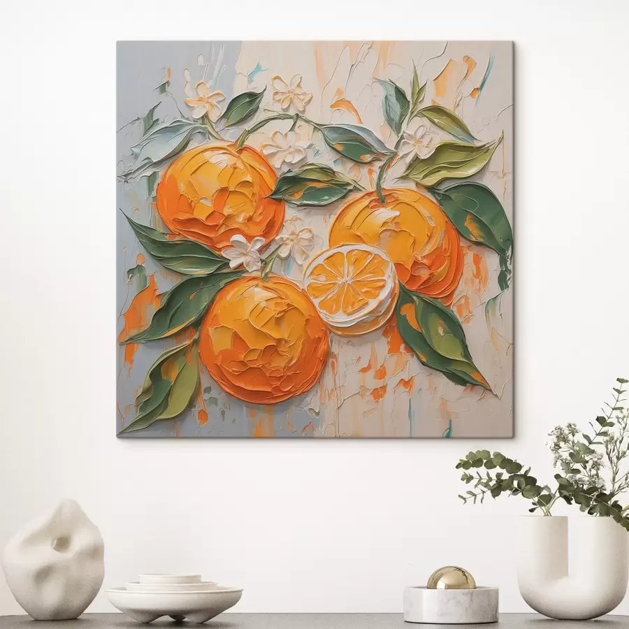  Peintures Oranges abstraites imitation coups de pinceau s42591
