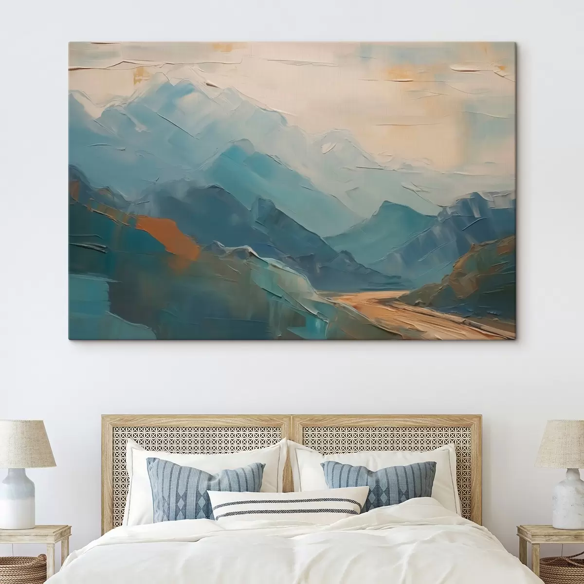  Schilderijen Bergen abstractie imitatie penseelstreken s42592