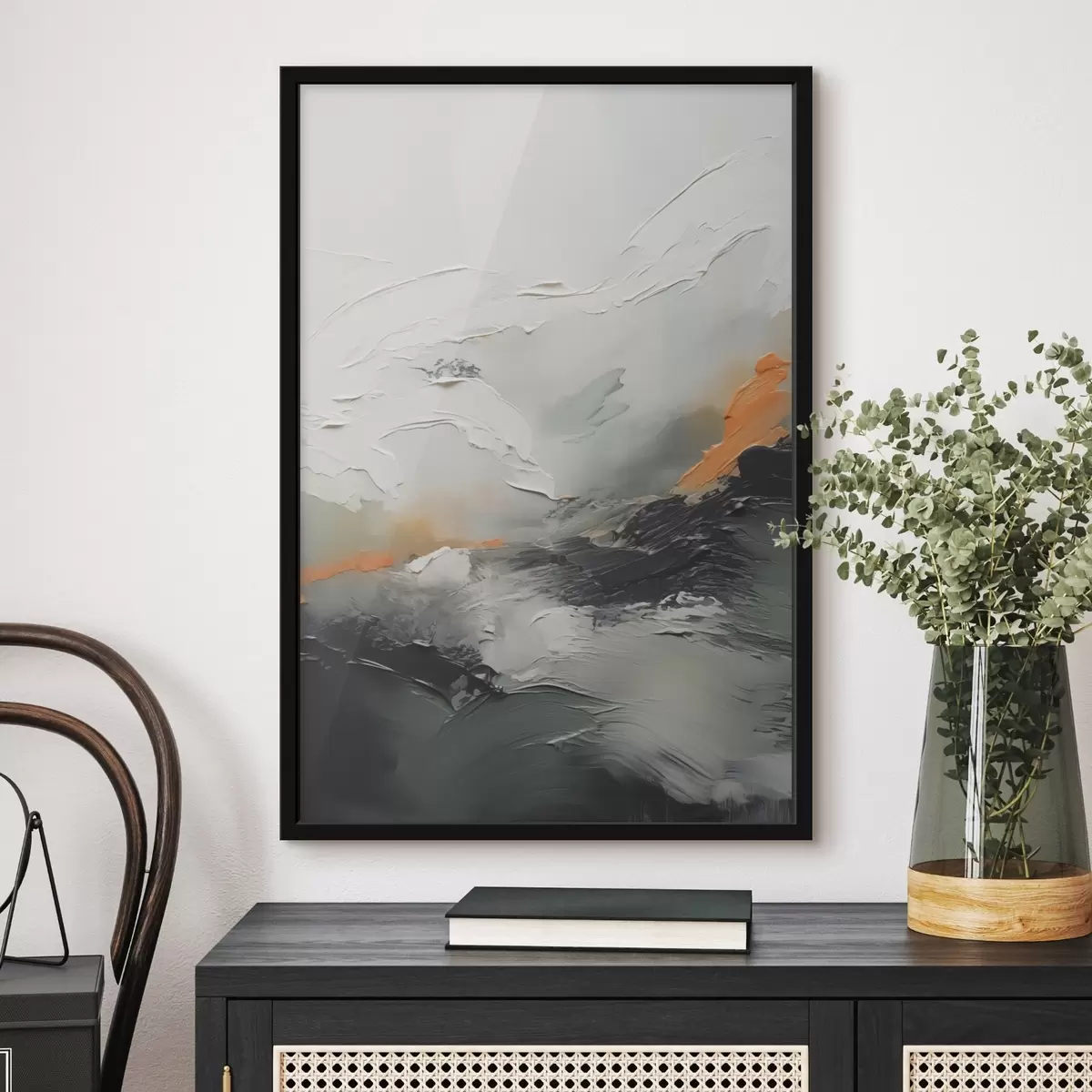 Poster Abstractie imitatie van penseelstreken f42588